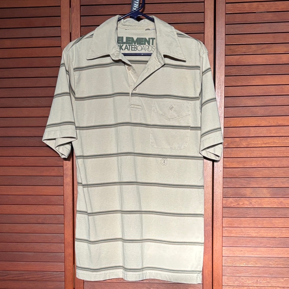 Element Tan Striped Polo Shirt XL